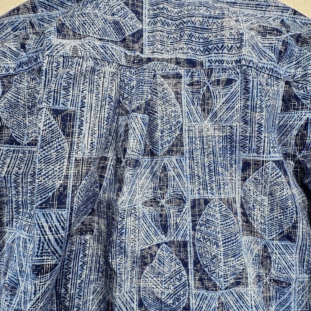 Hawaiian Shirt M Blue Men's Honolulu Tribal Island Style All Over Print Cooke St - Picture 7 of 7